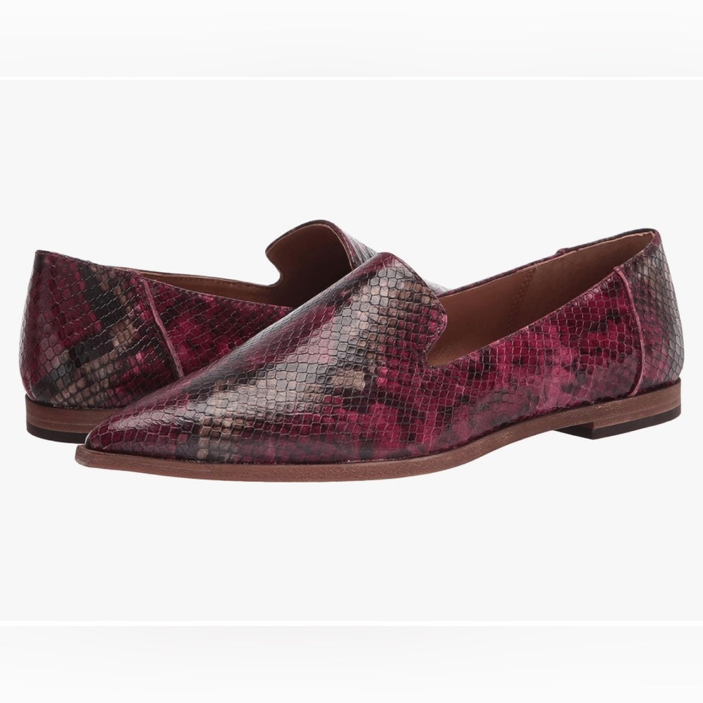 FRYE Women's Kenzie Venetian Pointed Toe Ballet Purple Snakeskin Flats Size 7M